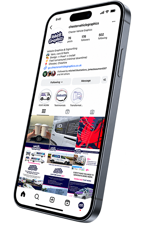 Mobile phone showing social media